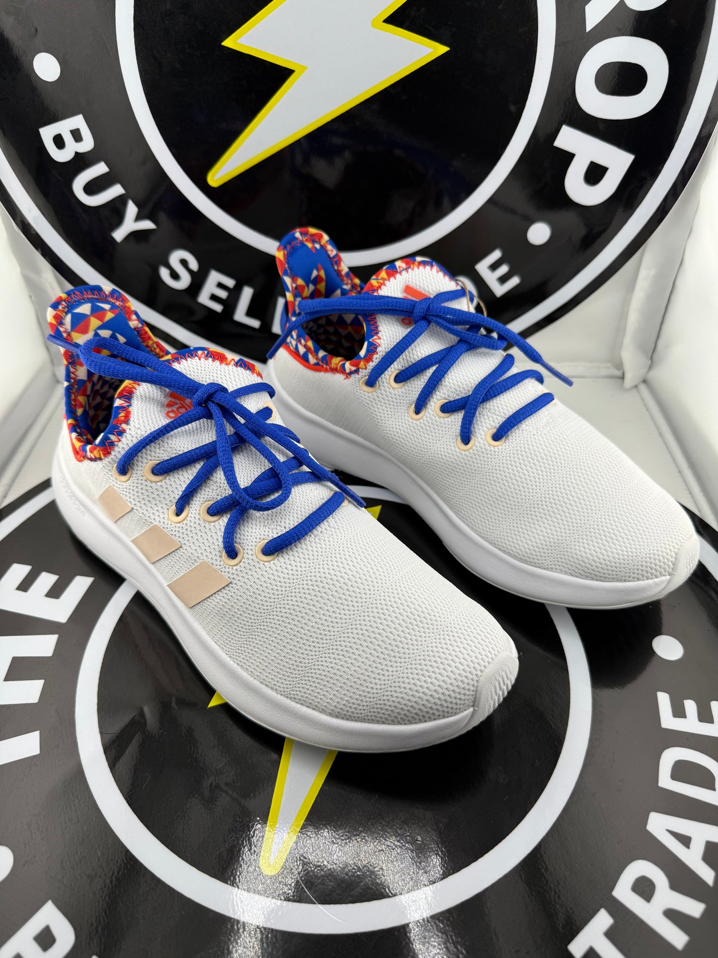 Adidas Cloudfoam Pure SPW - White/Bliora/Brired - Size 7W