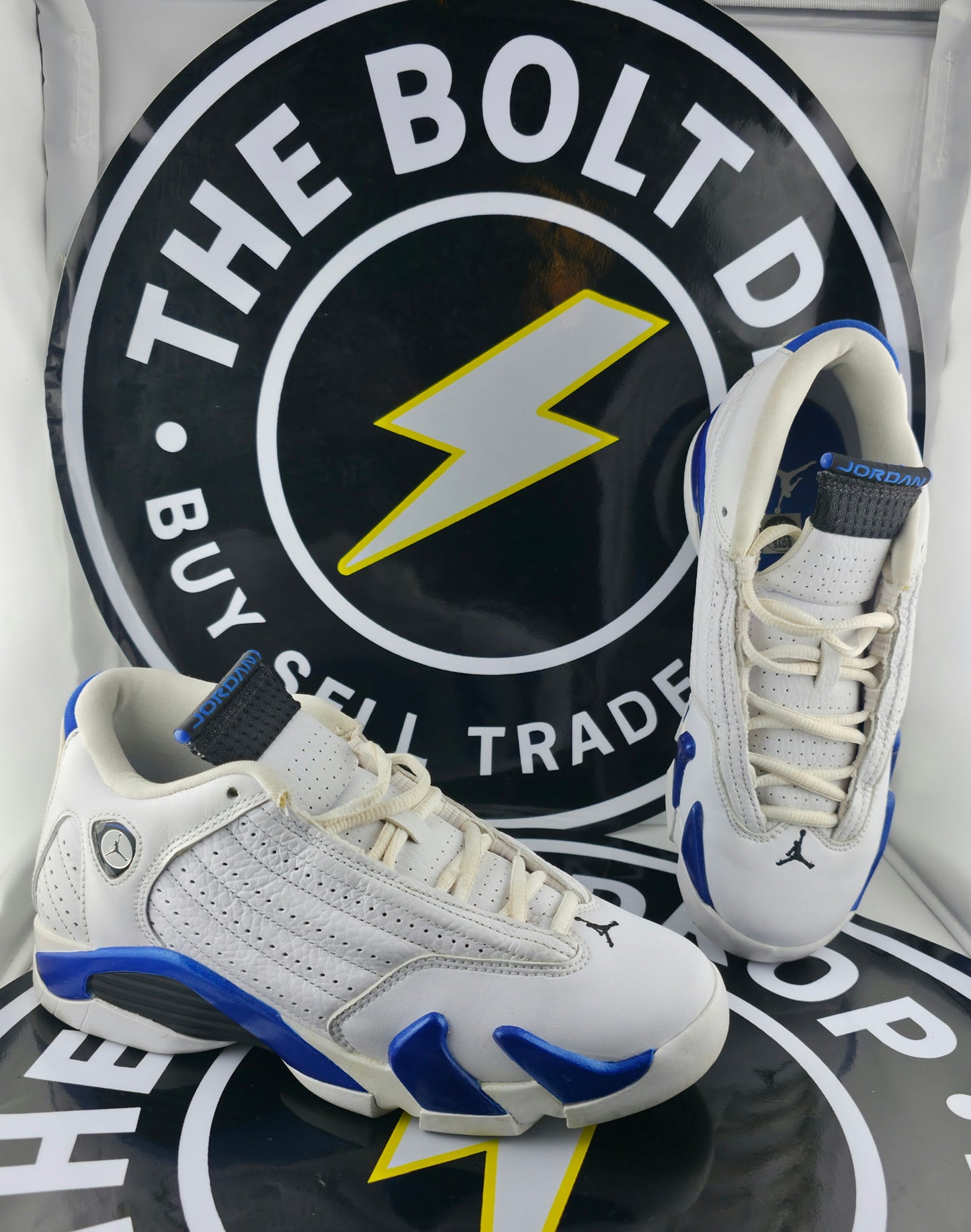 Nike Jordan 14 Retro (GS) - White Hyper Royal - Size 5Y