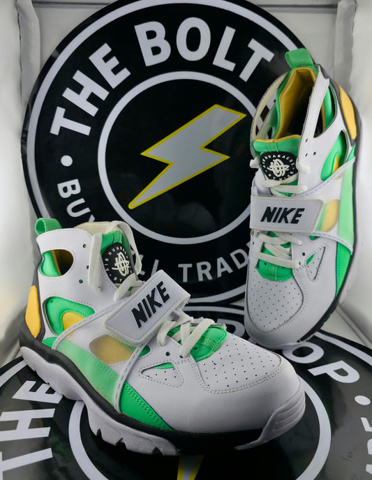 Nike Air Trainer Huarache - White Topaz Gold Electric Green - Size 11.5M / 13W