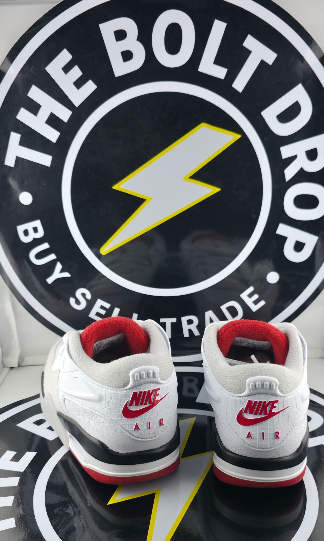 Nike Jordan 4 RM - White Black Neutral Grey Varsity Red (GS) - Size 4.5Y