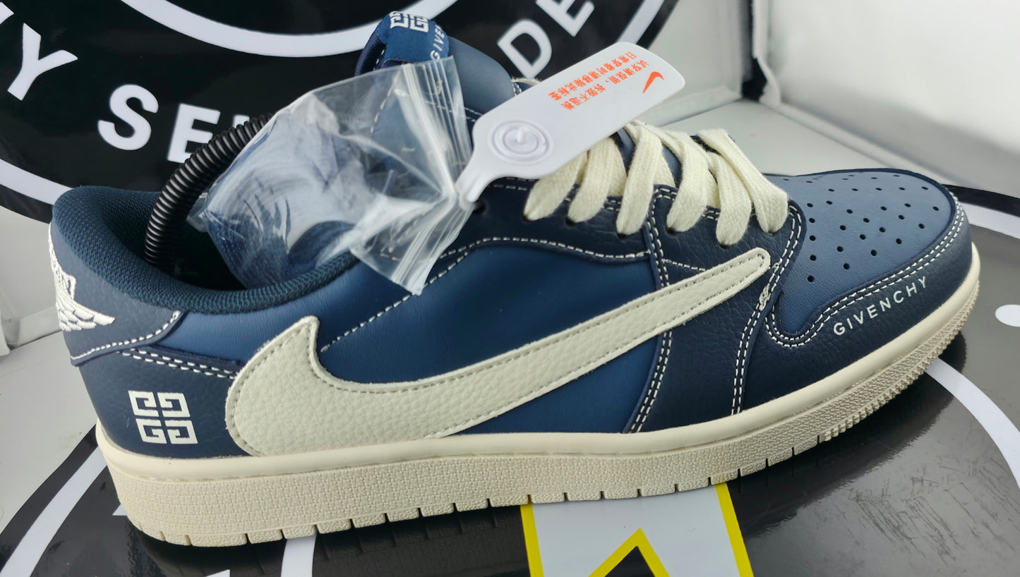 UA Jordan 1 Low - Travis Scott Reverse Mika Hako Givenchy - Size 9.5M / 11W
