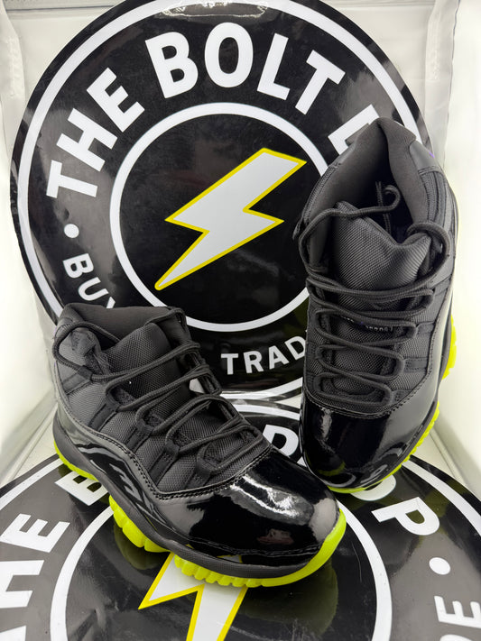 UA Jordan 11 Retro - Black/Barely Volt - Size 9.5M / 11W
