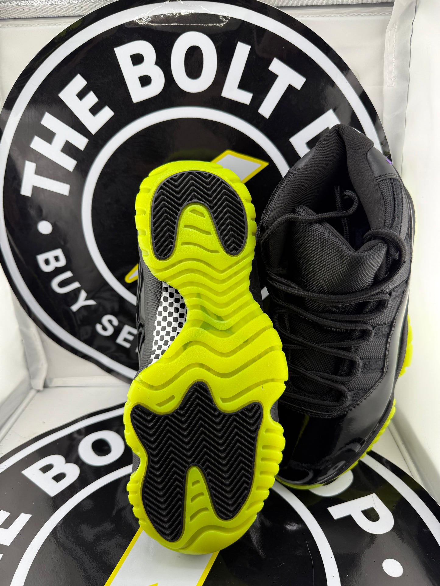 UA Jordan 11 Retro - Black/Barely Volt - Size 9.5M / 11W