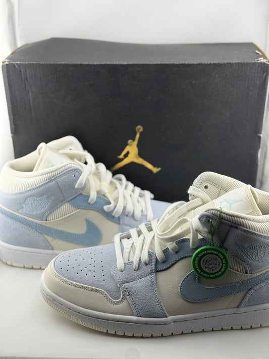 Nike Jordan 1 Mid "Mixed Textures Blue" - Size 10.5M / 12W